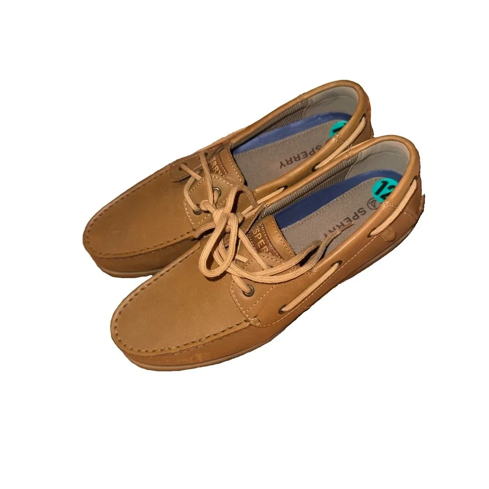 Sperry Casco 2-Eye Boat Shoe Leather Loafer Brown Mens Size 12 US Driving Shoe